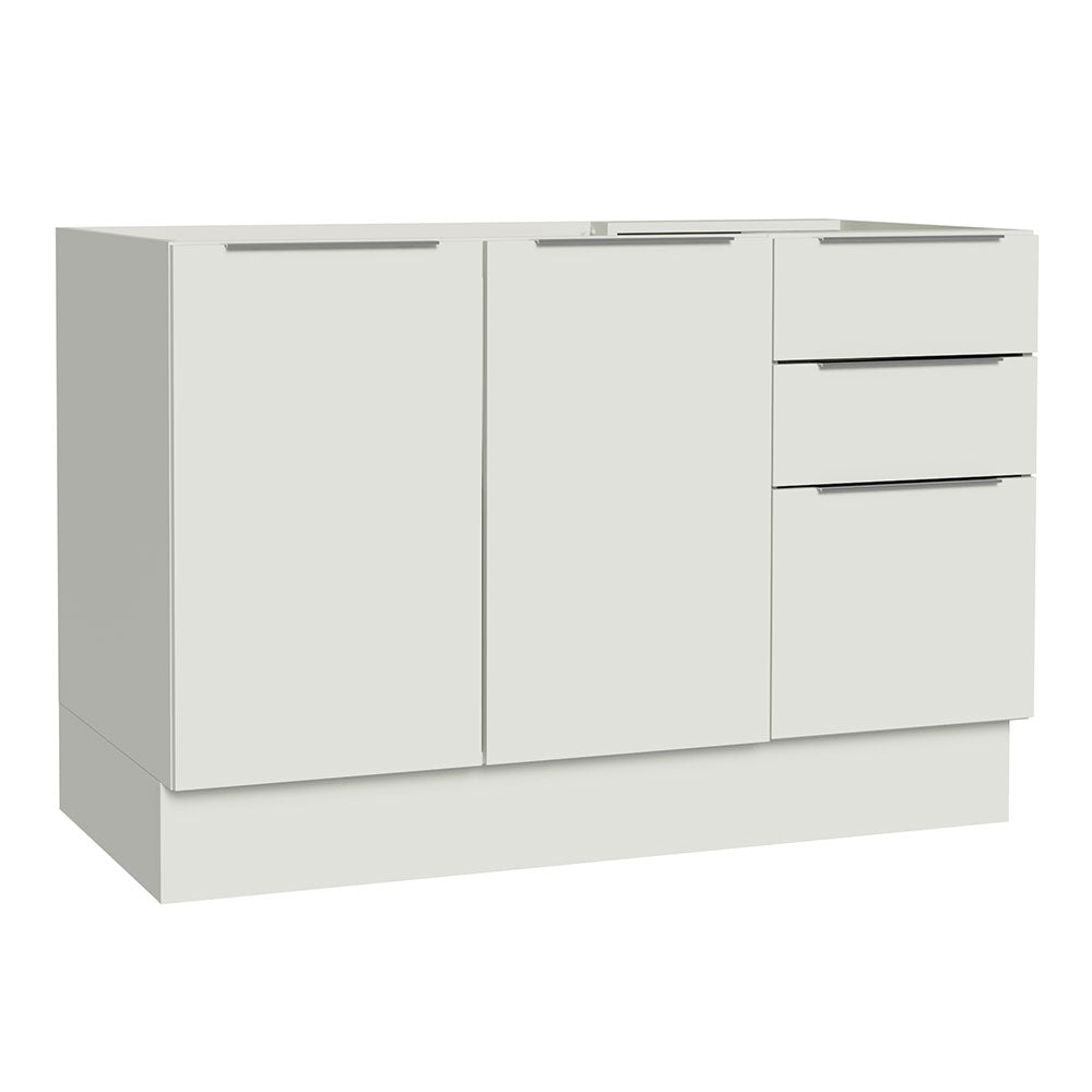 Bajo Mesada Cocina 120 x 60 cm 2 Puertas e 3 Cajones (Sin Mesada) Blanco Stella Madesa