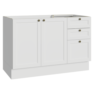 Bajo Mesada 120 cm 2 Puertas 3 Cajones Sin Mesada Blanco Vik Madesa