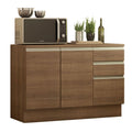 Bajo Mesada 120 x 60 cm 2 Puertas 3 Cajones (Con Mesada) e Marrón Glamy Madesa