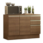 Bajo Mesada 120 x 60 cm 2 Puertas 3 Cajones (Con Mesada) e Marrón Glamy Madesa