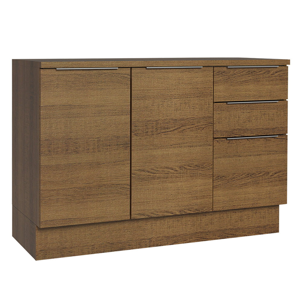 Bajo Mesada Cocina 120 x 60 cm 2 Puertas e 3 Cajones (Con Mesada) Marrón Stella Madesa