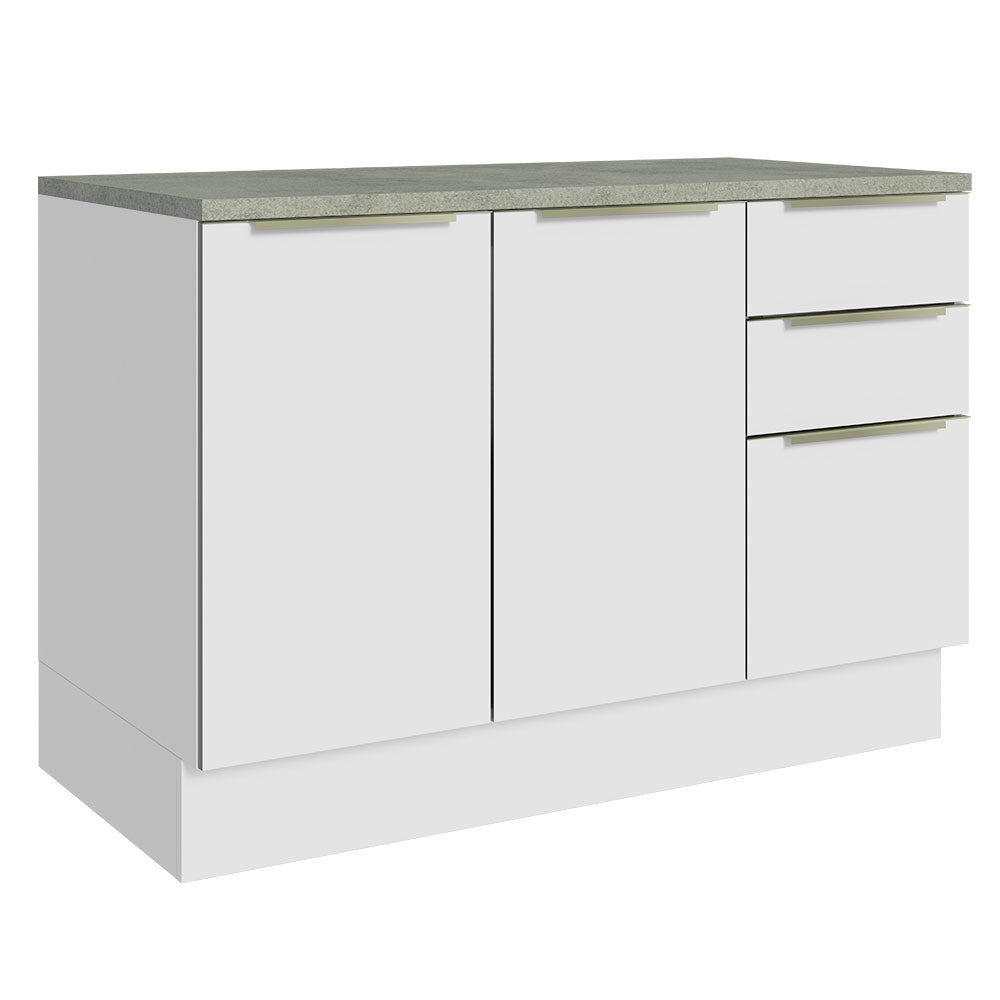 Bajo Mesada 120 cm 2 Puertas 3 Cajones Blanco Lux Madesa