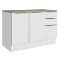 Bajo Mesada 120 cm 2 Puertas 3 Cajones Blanco Lux Madesa