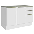 Bajo Mesada 120 cm 2 Puertas 3 Cajones Blanco Lux Madesa