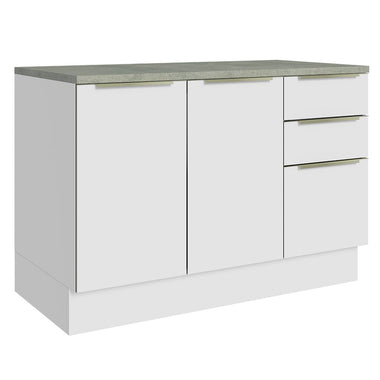 Bajo Mesada 120 cm 2 Puertas 3 Cajones Blanco Lux Madesa