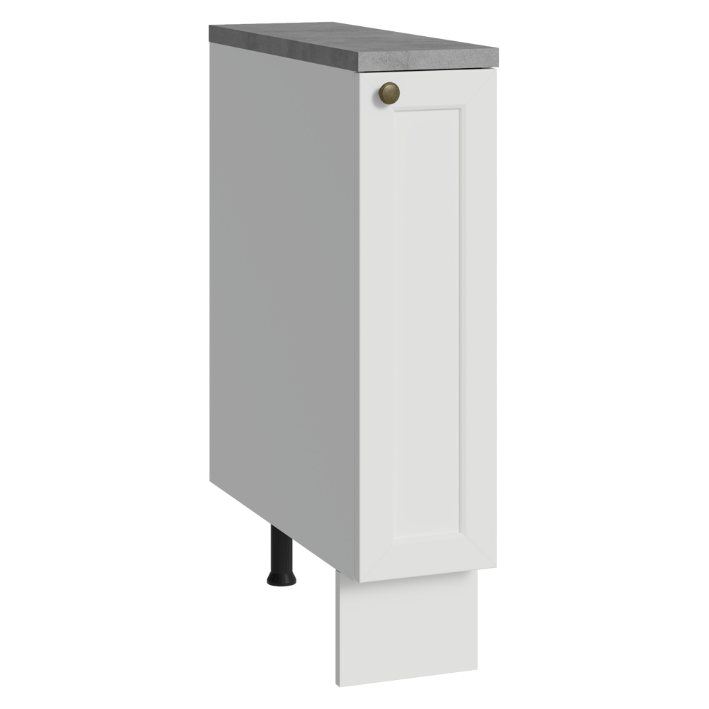 Bajo Mesada Especiero 20x60 cm 1 Puerta (Con Mesada Gris) Blanco Vik