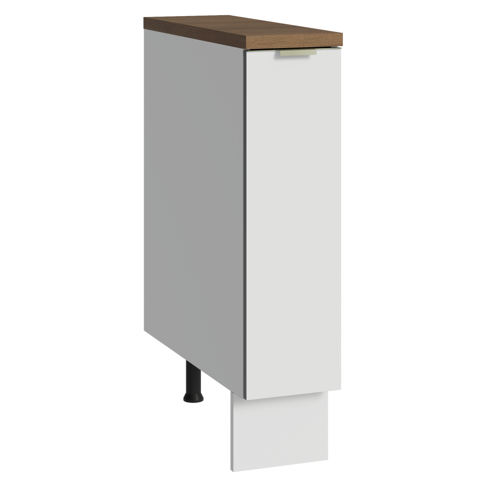 Especiero 20 cm X 60 cm, 1 puerta (Con Mesada), Blanco/Blanco Aterciopelado/Marrón Lux Madesa