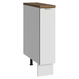 Especiero 20 cm X 60 cm, 1 puerta (Con Mesada), Blanco/Blanco Aterciopelado/Marrón Lux Madesa