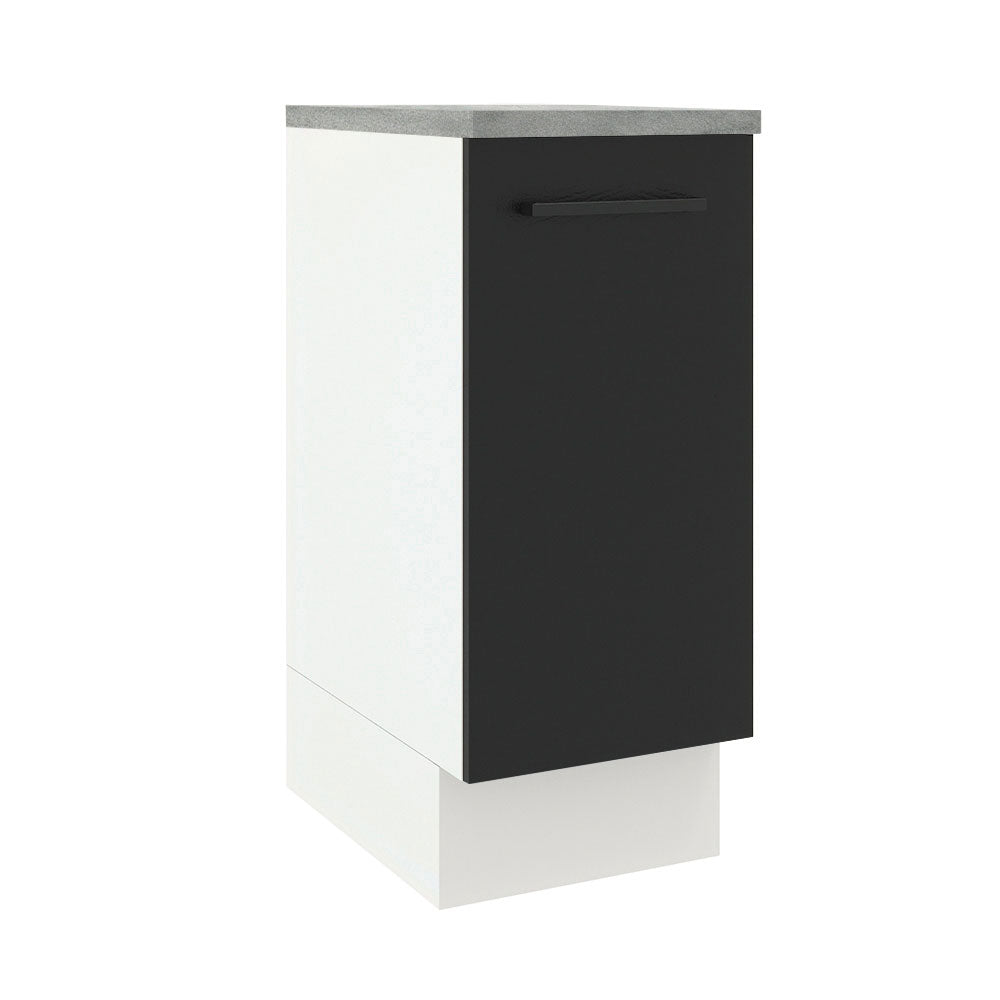 Bajo Mesada Cocina 35 x 60 cm 1 Puerta (Con Mesada) Blanco/Negro Agata Madesa