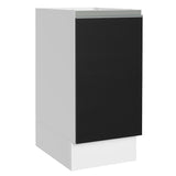 Bajo Mesada Cocina 35 x 60 cm 1 Puerta (Sin Mesada) Blanco/Negro Glamy Madesa