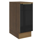 Bajo Mesada Cocina 35 x 60 cm 1 Puerta (Con Mesada) Marrón/Negro Lux Madesa