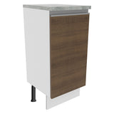 Bajo Mesada Madesa Glamy 35 x 60 cm 1 Puerta (Con Mesada) Blanco/Marrón