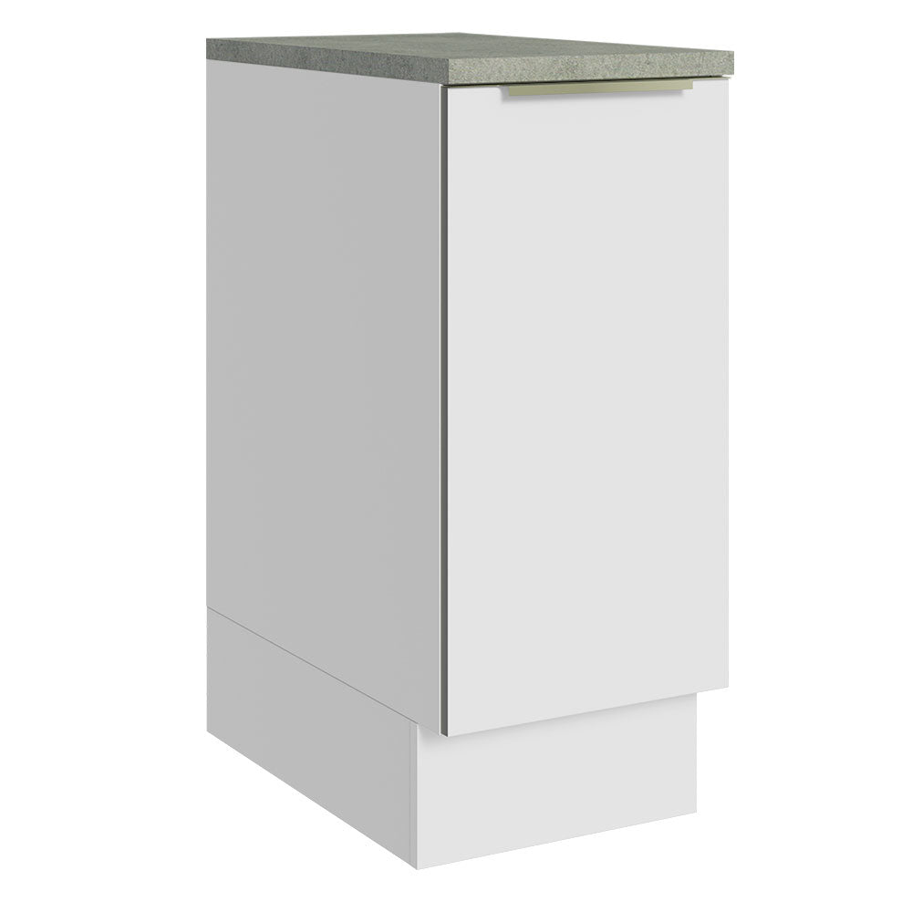 Bajo Mesada Cocina 35 x 60 cm 1 Puerta (Con Mesada) Blanco/Blanco Aterciopelado Lux Madesa