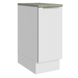 Bajo Mesada Cocina 35 x 60 cm 1 Puerta (Con Mesada) Blanco/Blanco Aterciopelado Lux Madesa