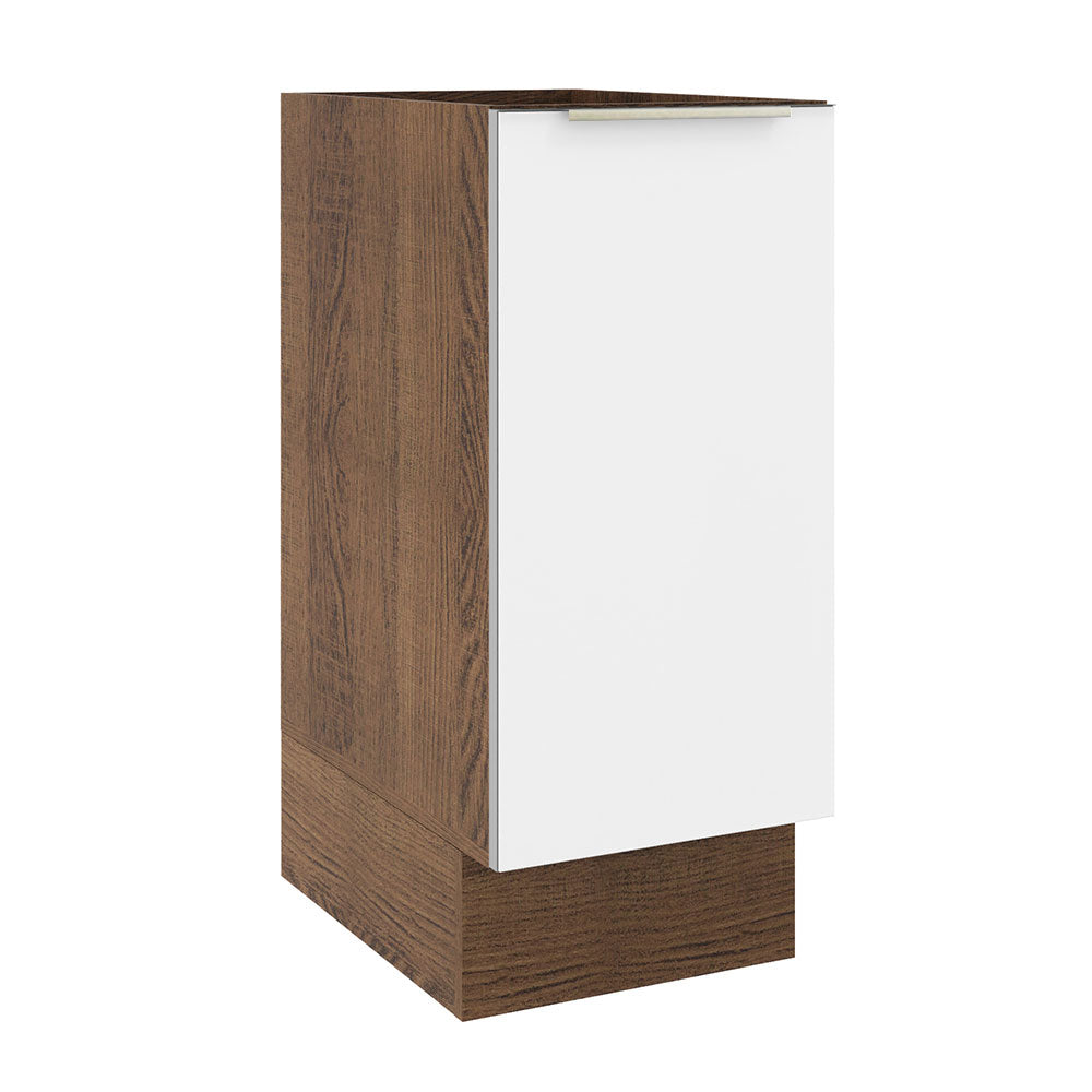 Bajo Mesada Cocina 35 x 60 cm 1 Puerta (Sin Mesada) Marrón/Blanco Aterciopelado Lux Madesa