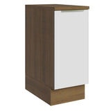 Bajo Mesada Cocina 35 x 60 cm 1 Puerta (Con Mesada) Marrón/Blanco Aterciopelado Lux Madesa