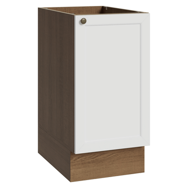 Bajo Mesada 40 cm 1 Puerta Sin Mesada Marrón/Blanco Vik Madesa