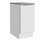 Bajo Mesada Cocina 40 x 60 cm 1 Puerta (Con Mesada) Blanco/Blanco Aterciopelado Lux Madesa