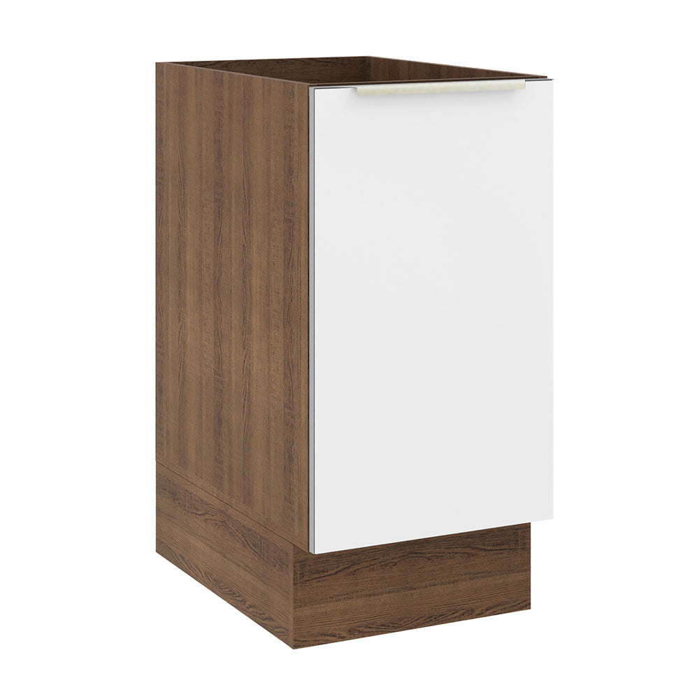 Bajo Mesada Cocina 40 x 60 cm 1 Puerta (Sin Mesada) Marrón/Blanco Aterciopelado Lux Madesa