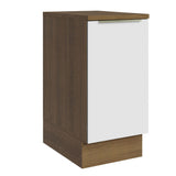 Bajo Mesada Cocina 40 x 60 cm 1 Puerta (Con Mesada) Marrón/Blanco Aterciopelado Lux Madesa