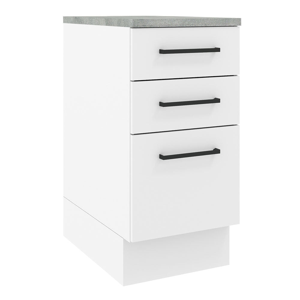 Bajo Mesada 40 x 60 cm 3 Cajones (Con Mesada) Agata Blanco