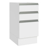 Bajo Mesada 40 x 60 cm, 3 Cajones (Sin Mesada) Glamy Blanco