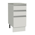 Bajo Mesada 40 x 60 cm 3 Cajones (Con Mesada) Blanco Glamy Madesa