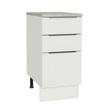 Bajo Mesada Cocina 40 x 60 cm 3 Cajones (Con Mesada) Blanco Stella Madesa