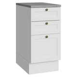 Bajo Mesada de Cocina 40 x 60 cm 3 Cajones (con Mesada) Blanco Vik Madesa