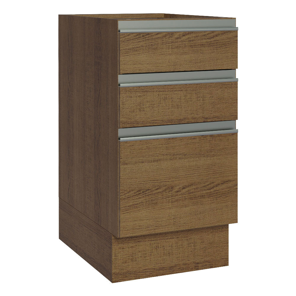 Bajo Mesada Cocina 40 x 60 cm 3 Cajones (Sin Mesada) Marrón Glamy Madesa