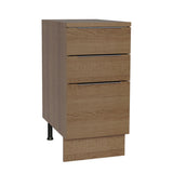 Bajo Mesada Cocina 40 x 60 cm 3 Cajones (Con Mesada) Marrón Stella Madesa