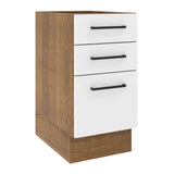 Bajo Mesada Cocina 40 x 60 cm 3 Cajones (Sin Mesada) Marrón/Blanco Agata Madesa