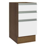 Bajo Mesada Cocina 40 x 60 cm 3 Cajones (Sin Mesada) Marrón/Blanco Glamy Madesa