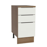 Bajo Mesada Cocina 40 x 60 cm 3 Cajones (Con Mesada) Marrón/Blanco Stella Madesa