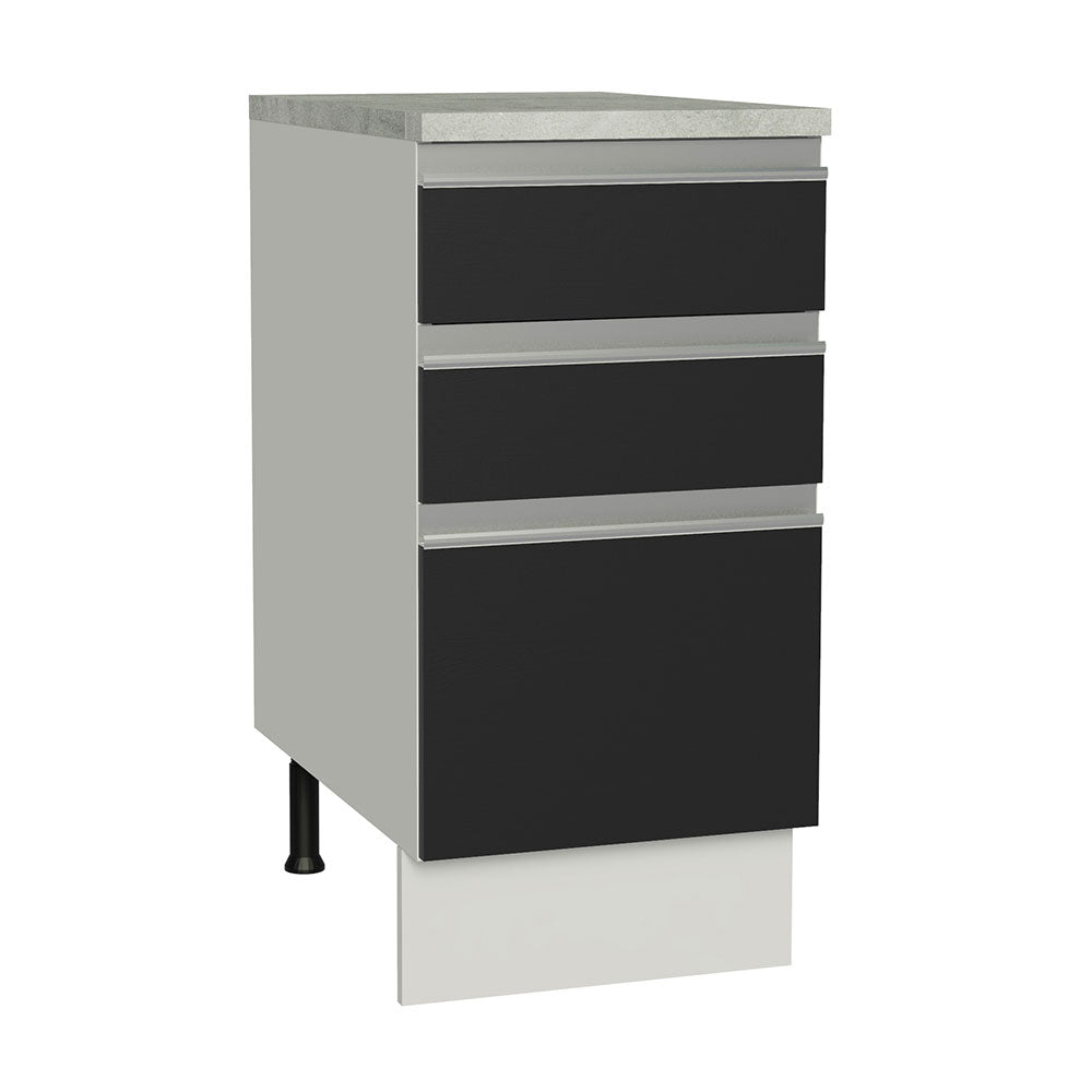 Bajo Mesada Madesa Glamy 40 x 60 cm 3 Cajones (Con Mesada) Blanco/Negro