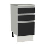 Bajo Mesada Madesa Glamy 40 x 60 cm 3 Cajones (Con Mesada) Blanco/Negro