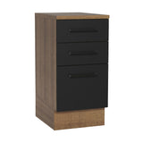 Bajo Mesada Cocina 40 x 60 cm 3 Cajones (Con Mesada) Marrón/Negro Agata Madesa