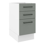 Bajo Mesada Cocina 40 x 60 cm 3 Cajones (Sin Mesada) Blanco/Gris Agata Madesa