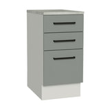 Bajo Mesada Cocina 40 x 60 cm 3 Cajones (Con Mesada) Blanco/Gris Agata Madesa