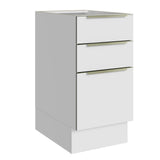 Bajo Mesada Lux 40 cm X 60cm 3 Cajones (Sin Mesada) Blanco/Blanco Aterciopelado Madesa