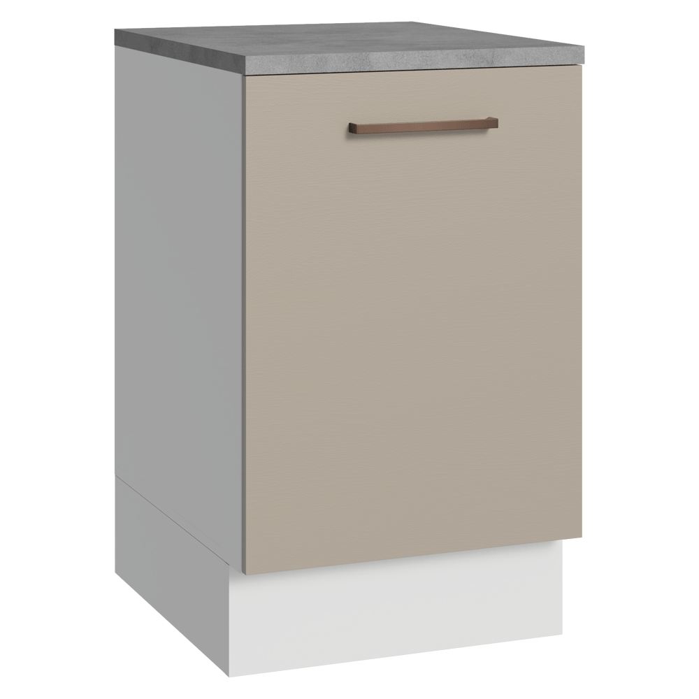 Bajo Mesada 50 x 60 cm 1 Puerta (con mesada) Ágata Blanco/Crema