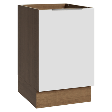 Bajo Mesada 50 cm 1 Puerta Sin Mesada Marrón/Blanco Stella Madesa