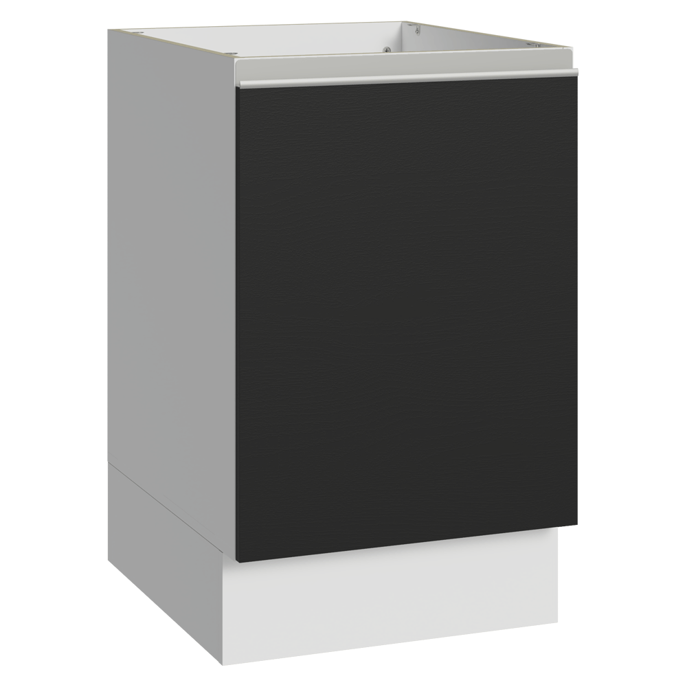 Bajo Mesada 50x60cm 1 Puerta (Sin Mesada) Blanco/Negro Glamy