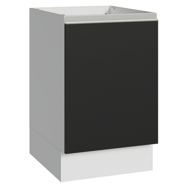 Bajo Mesada 50 cm 1 Puerta Sin Mesada Blanco/Negro Glamy Madesa