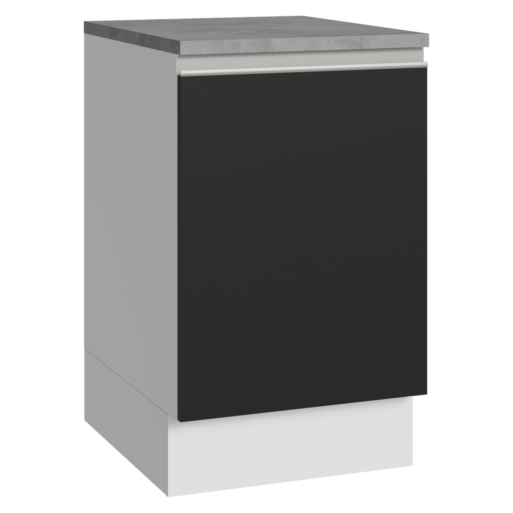 Bajo Mesada 50 x 60cm 1 Puerta (con mesada) Blanco/Negro Glamy