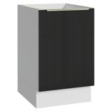 Bajo Mesada 50cm 1 Puerta (Sin Mesada) Blanco/Negro Lux Madesa