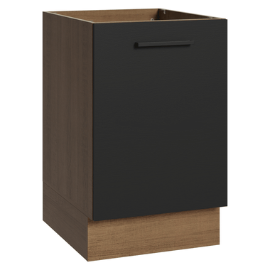 Bajo Mesada 50 cm 1 Puerta Sin Mesada Marrón/Negro Agata Madesa