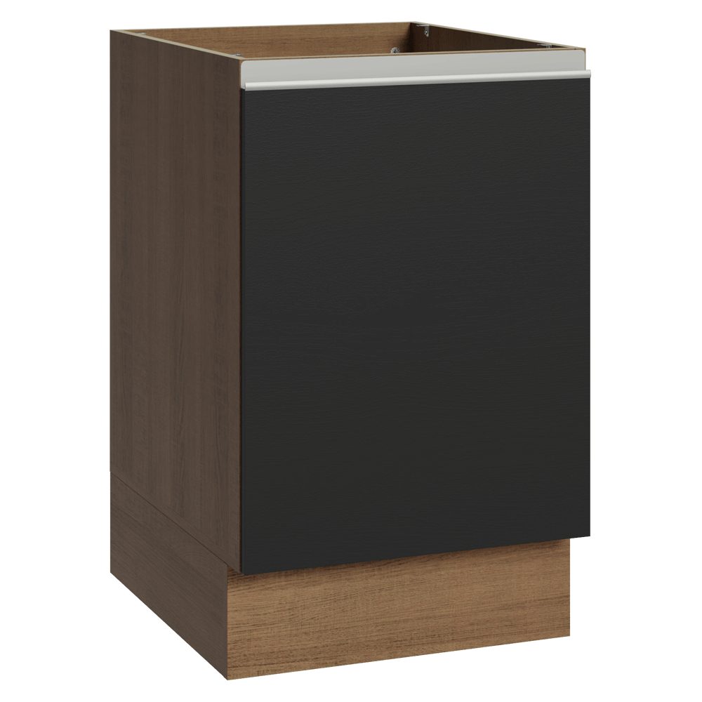 Bajo Mesada 50 x 60cm 1 Puerta (Sin Mesada) Marrón/Negro Glamy