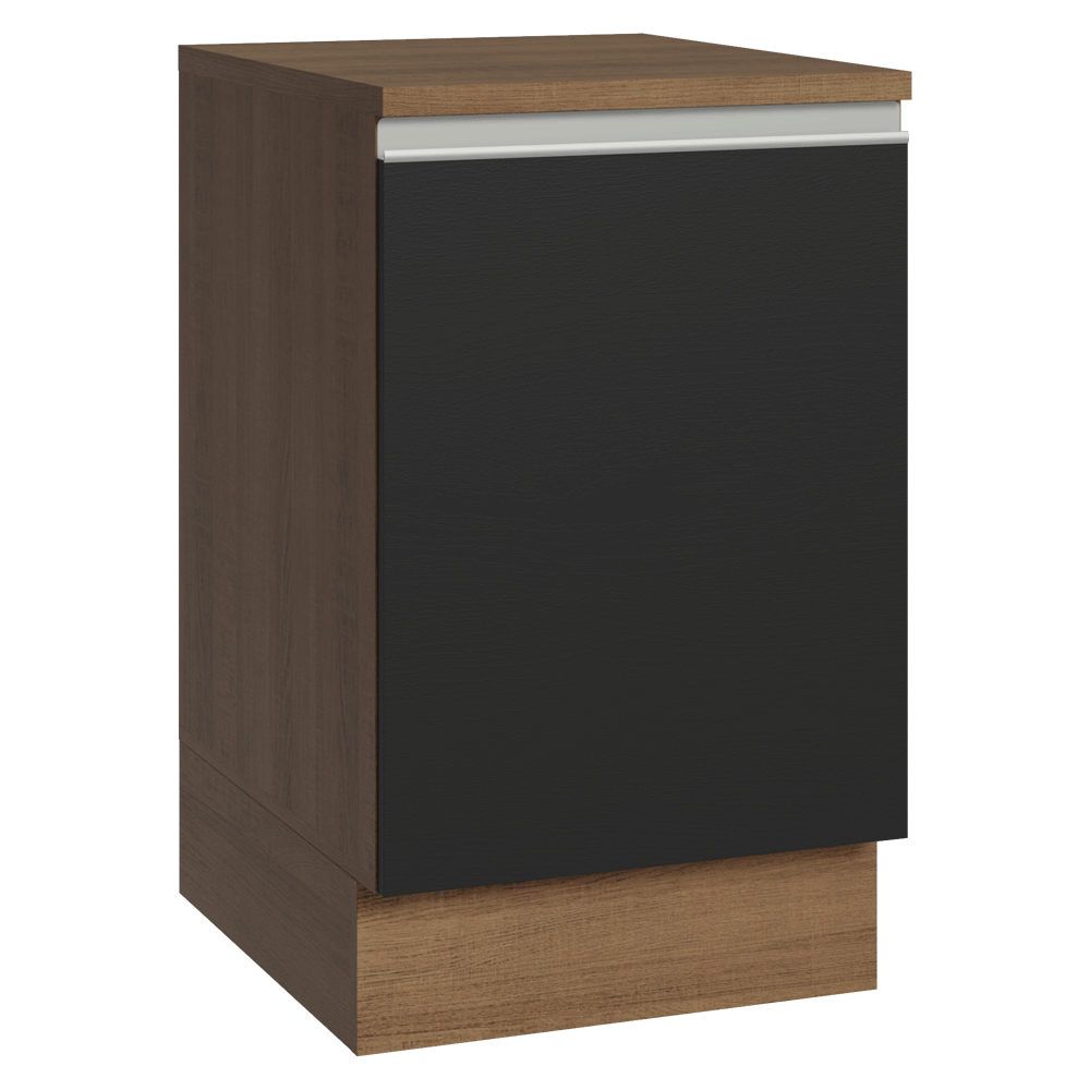 Bajo Mesada 50 x 60 cm 1 Puerta (con mesada) Marrón/Negro Glamy