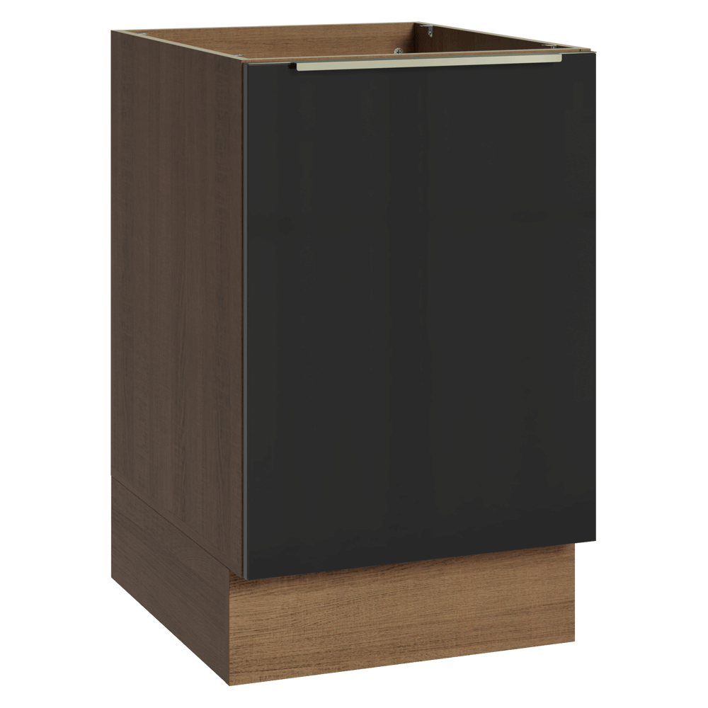 Bajo Mesada 50cm X 60 cm, 1 Puerta (Sin Mesada) Marrón/Negro Lux Madesa